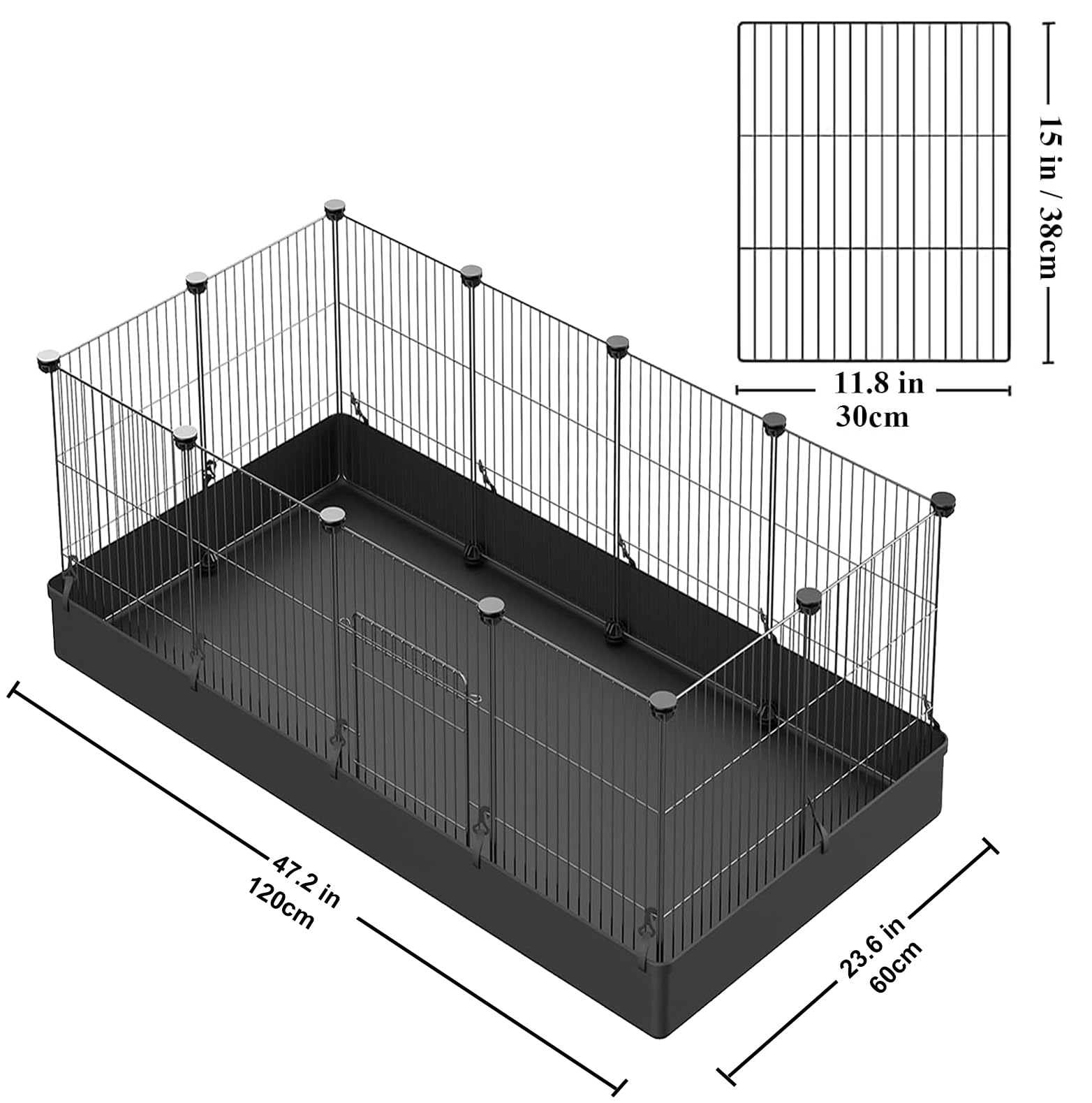 LANGXUN — Corral y Jaula Modular de Metal para Animales Pequeños, Conejos, Cobayos, Cachorros y Gatitos | Uso Interior y Exterior