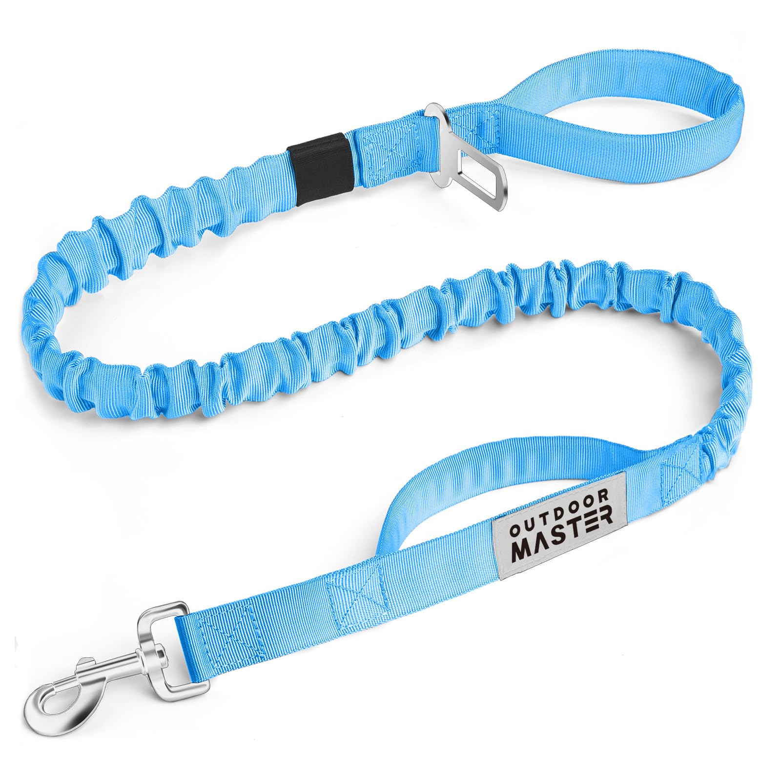 OutdoorMaster Bungee — Correa Elástica con Doble Mango Acolchado y Mosquetón 360° para Perro