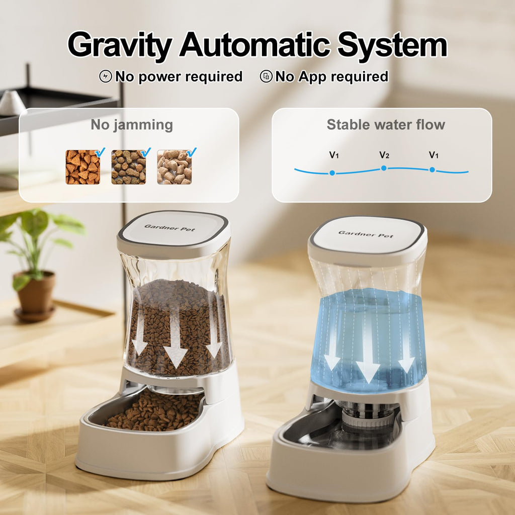 Gardner Pet — Bebedero Automático por Gravedad con Tazón de Acero Inoxidable para Perros y Gatos