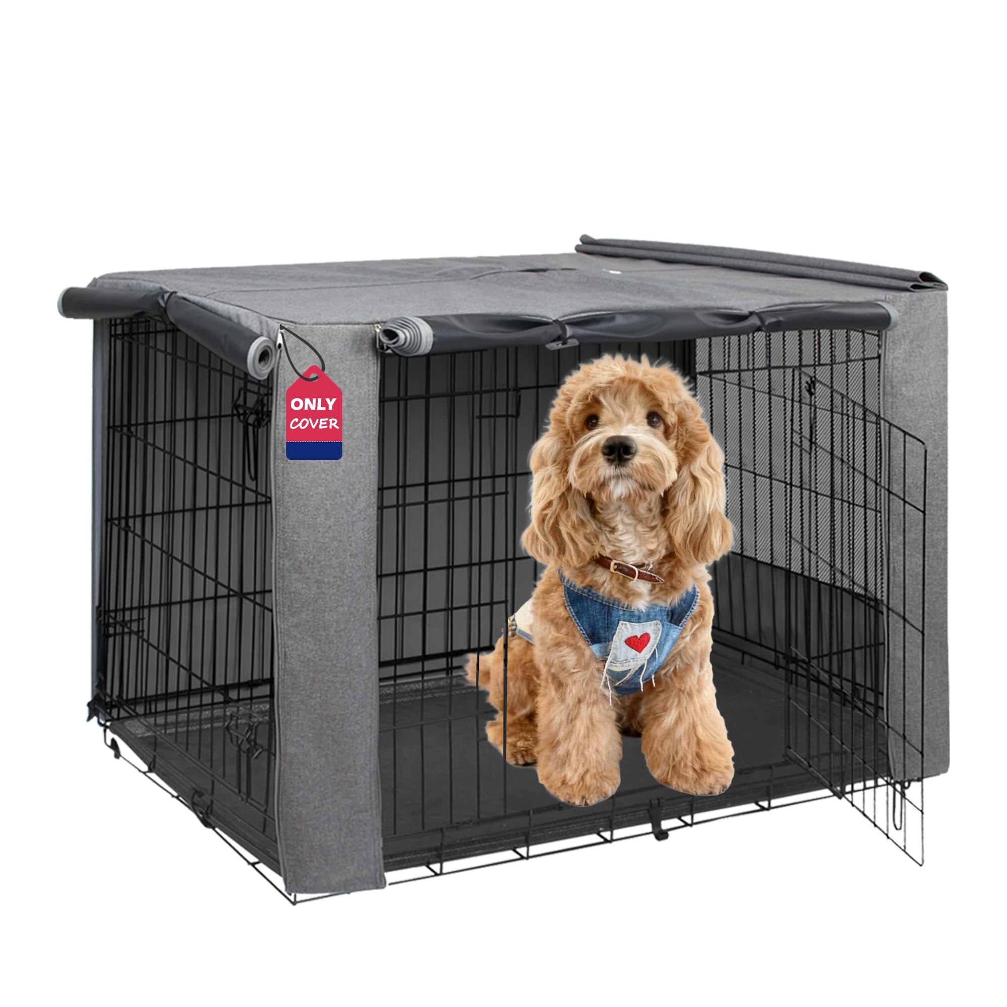 HiCaptain — Cubierta para Jaula de Perro en Poliéster 600D, Resistente al Viento y al Agua, para Uso Interior y Exterior