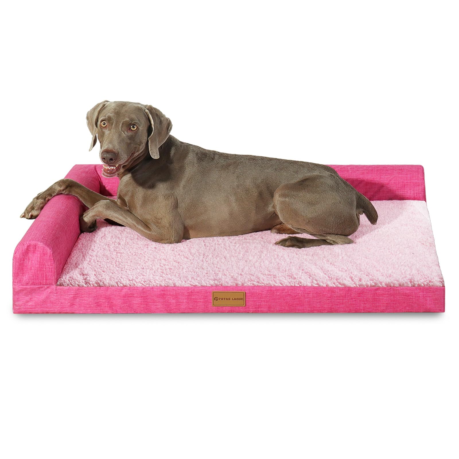 Patas Lague — Cama Ortopédica con Bolster en L y Cubierta Lavable Impermeable para Perro