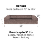 Furhaven Cooling Gel — Cama Ortopédica con Gel Refrescante, Bolsters Removibles y Cubierta Lavable para Perros Grandes