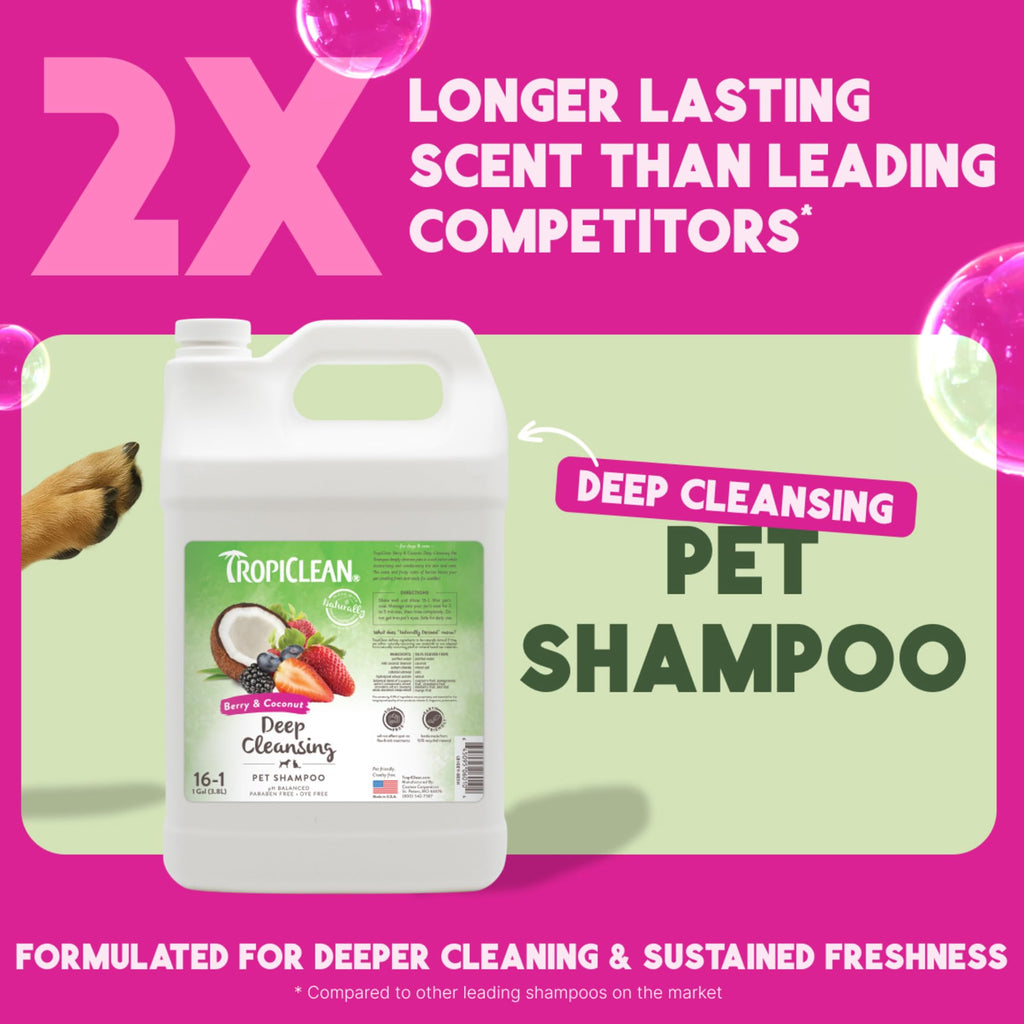 TropiClean Shampoo Galón — Shampoo Natural de Limpieza Profunda para Perros y Gatos