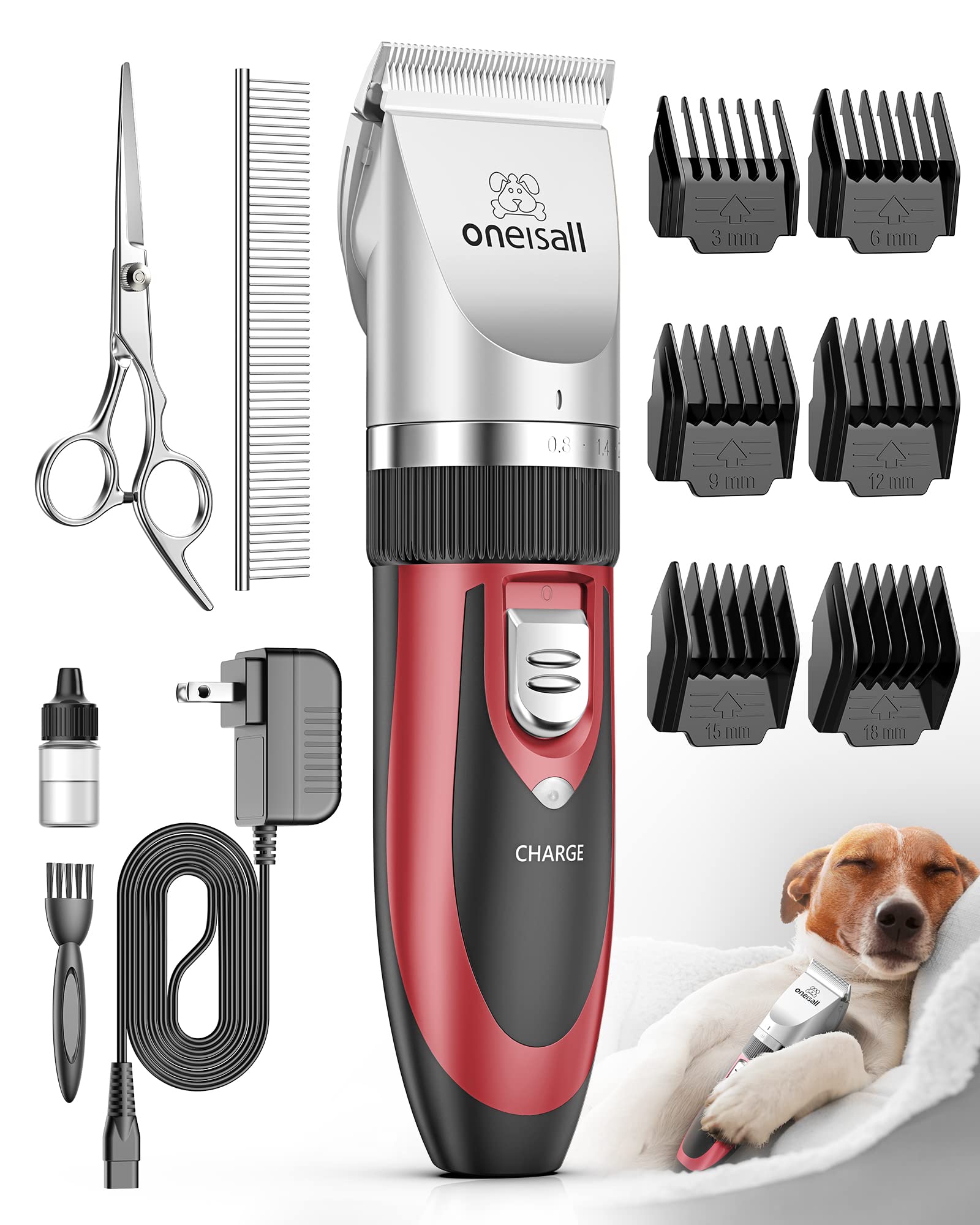 oneisall — Rasuradora Eléctrica Recargable Inalámbrica de Bajo Ruido para Perros, Gatos y Mascotas