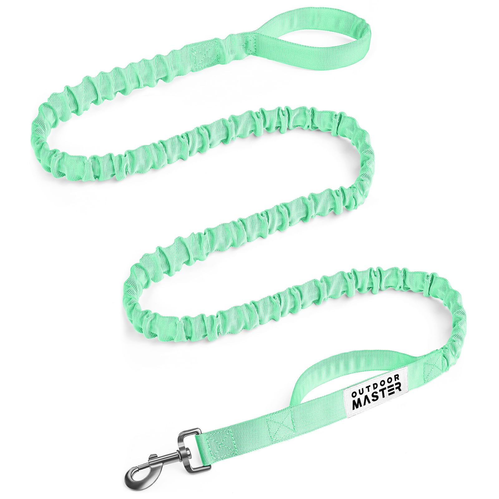 OutdoorMaster Bungee — Correa Elástica con Doble Mango Acolchado y Mosquetón 360° para Perro