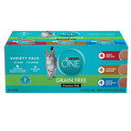 Purina ONE Grain Free — Alimento Húmedo en Paté sin Granos para Gato, Variedad Res, Pollo y Pescado Blanco del Océano