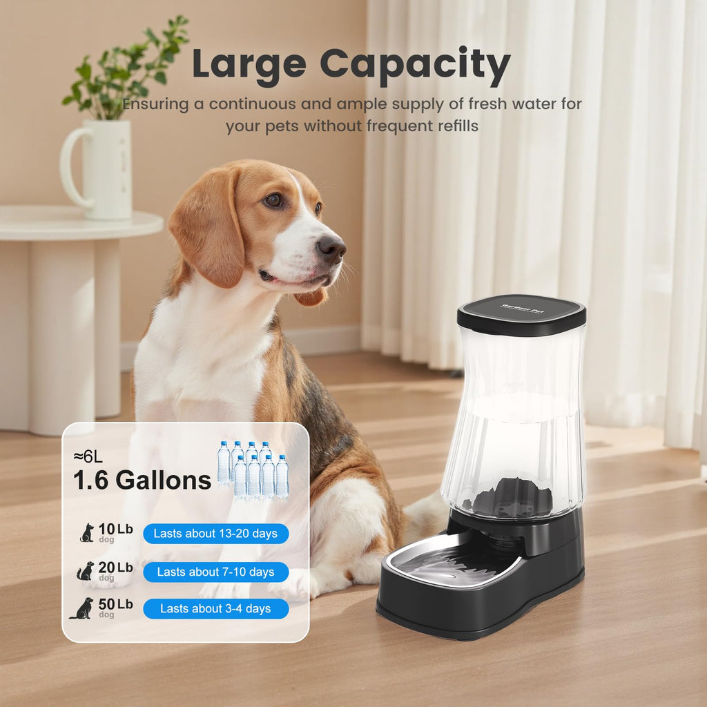 Gardner Pet — Bebedero Automático por Gravedad con Tazón de Acero Inoxidable para Perros y Gatos