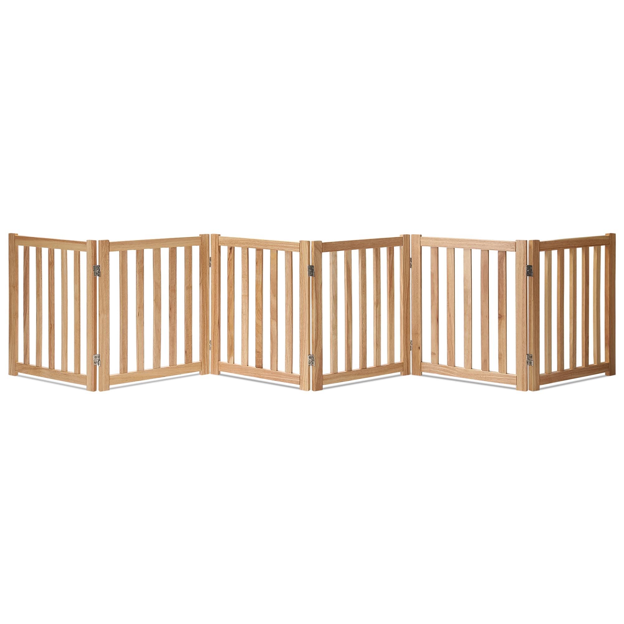 LZRS — Reja de Madera de Roble Plegable Independiente para Mascotas, Puerta de Seguridad Interior para Perros