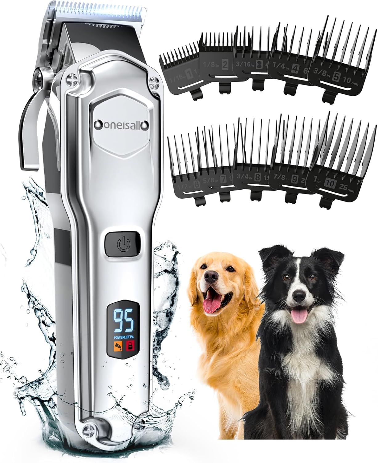 oneisall Modelo 676 — Kit de Cortadora y Rasuradora Eléctrica para Perros
