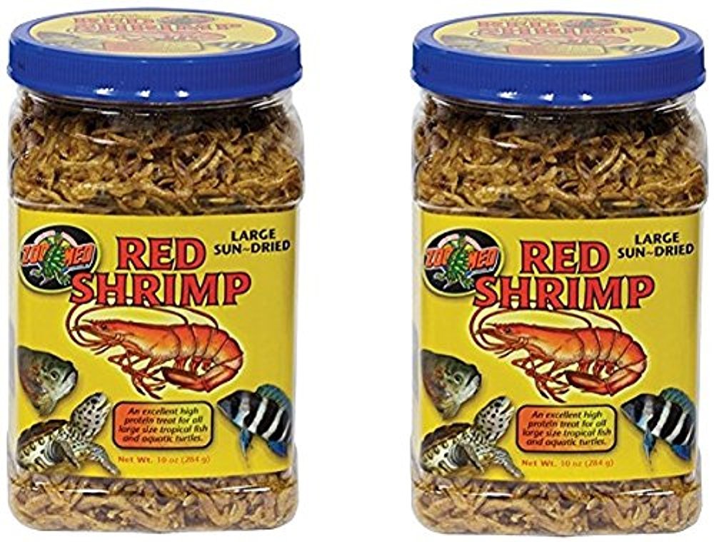 Zoo Med Sun-Dried Red Shrimp — Camarones Secados al Sol para Tortugas Acuáticas y Peces de Acuario