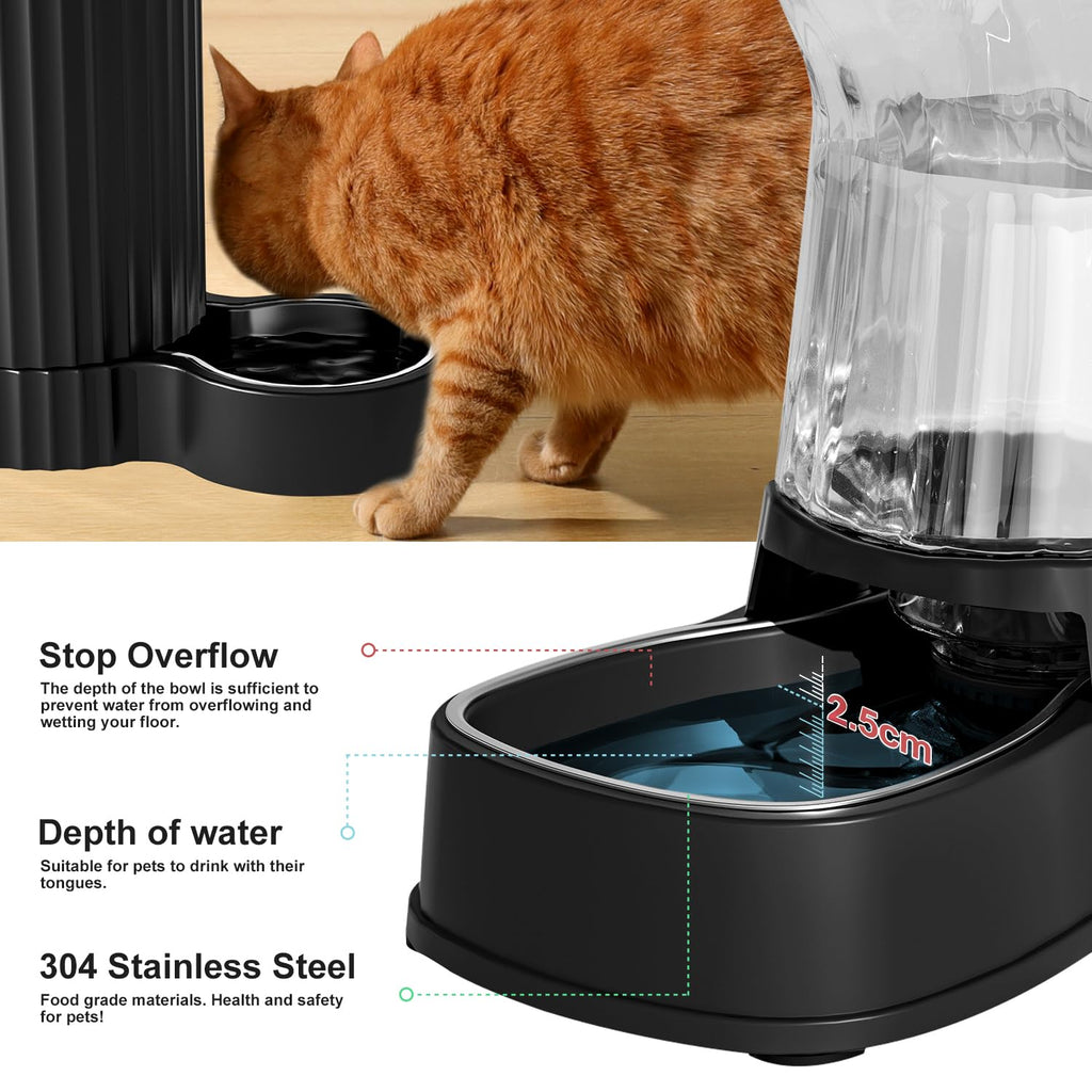 Gardner Pet — Bebedero Automático por Gravedad con Tazón de Acero Inoxidable para Perros y Gatos