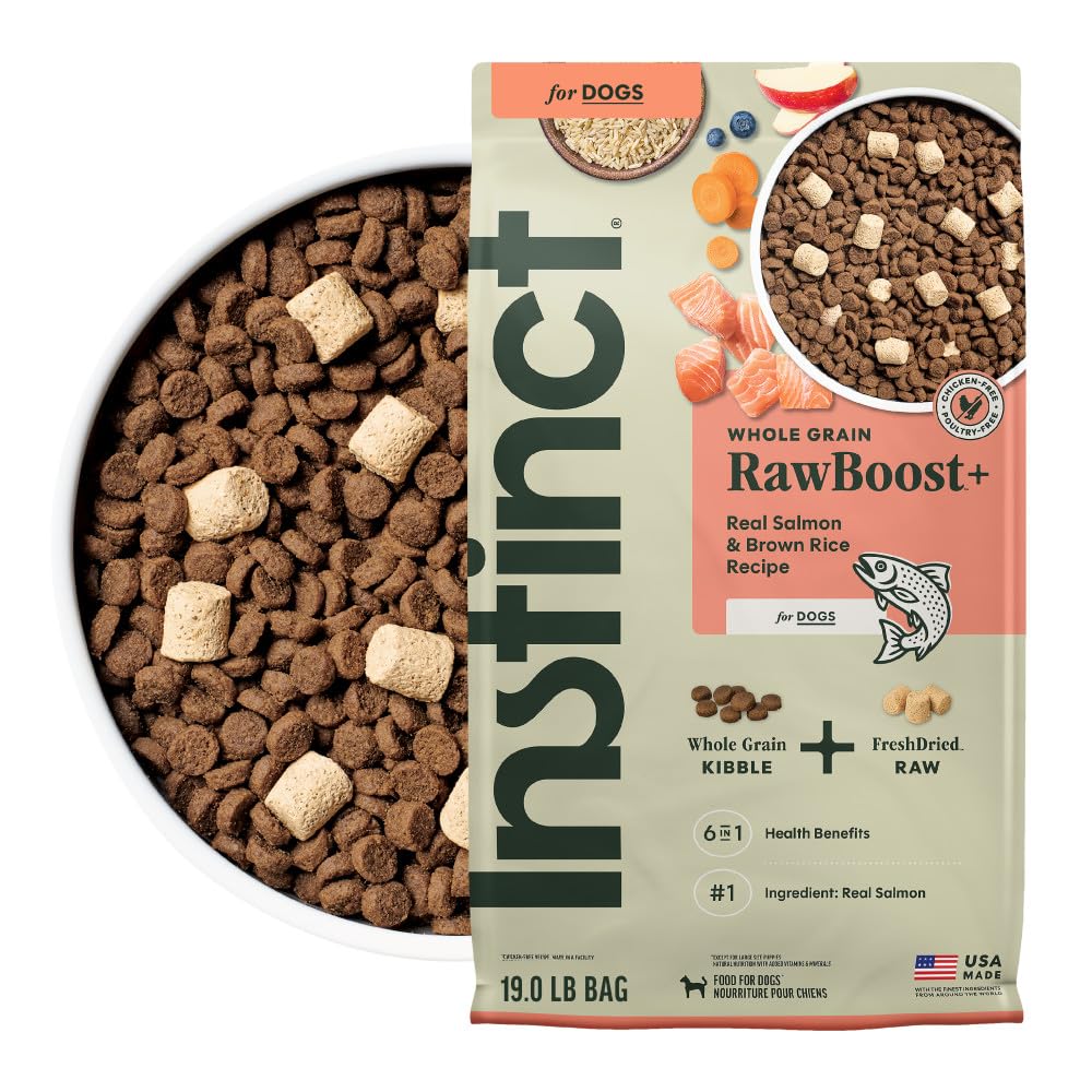 Instinct RawBoost Whole Grain — Alimento para Perro con Trozos de Pollo Crudo Deshidratado y Granos Enteros