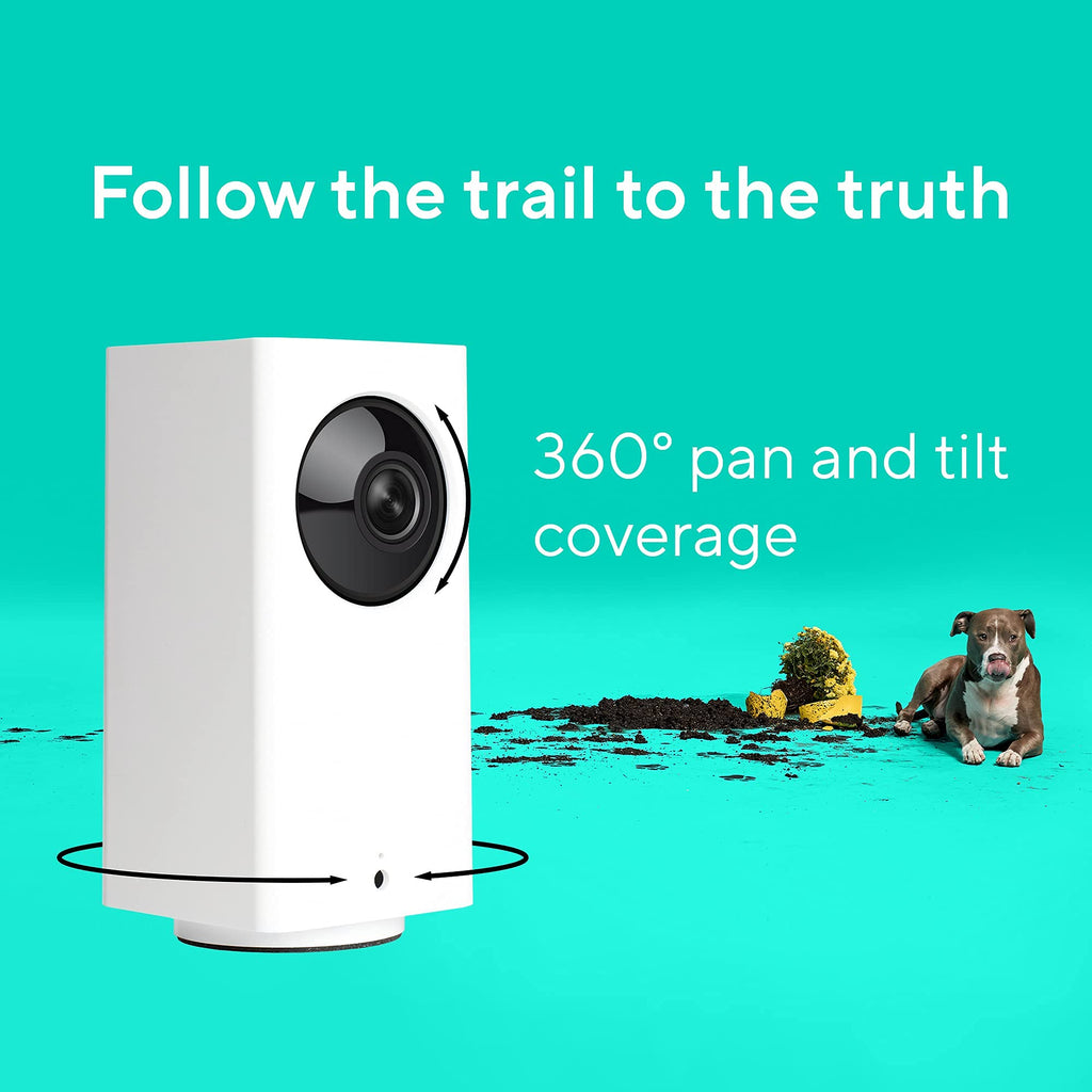 WYZE Cam Pan v2 — Cámara de Seguridad Interior Inteligente con Visión Nocturna a Color, Detección de Movimiento y Sonido, Rotación 360°, Compatible con Alexa y Google Assistant
