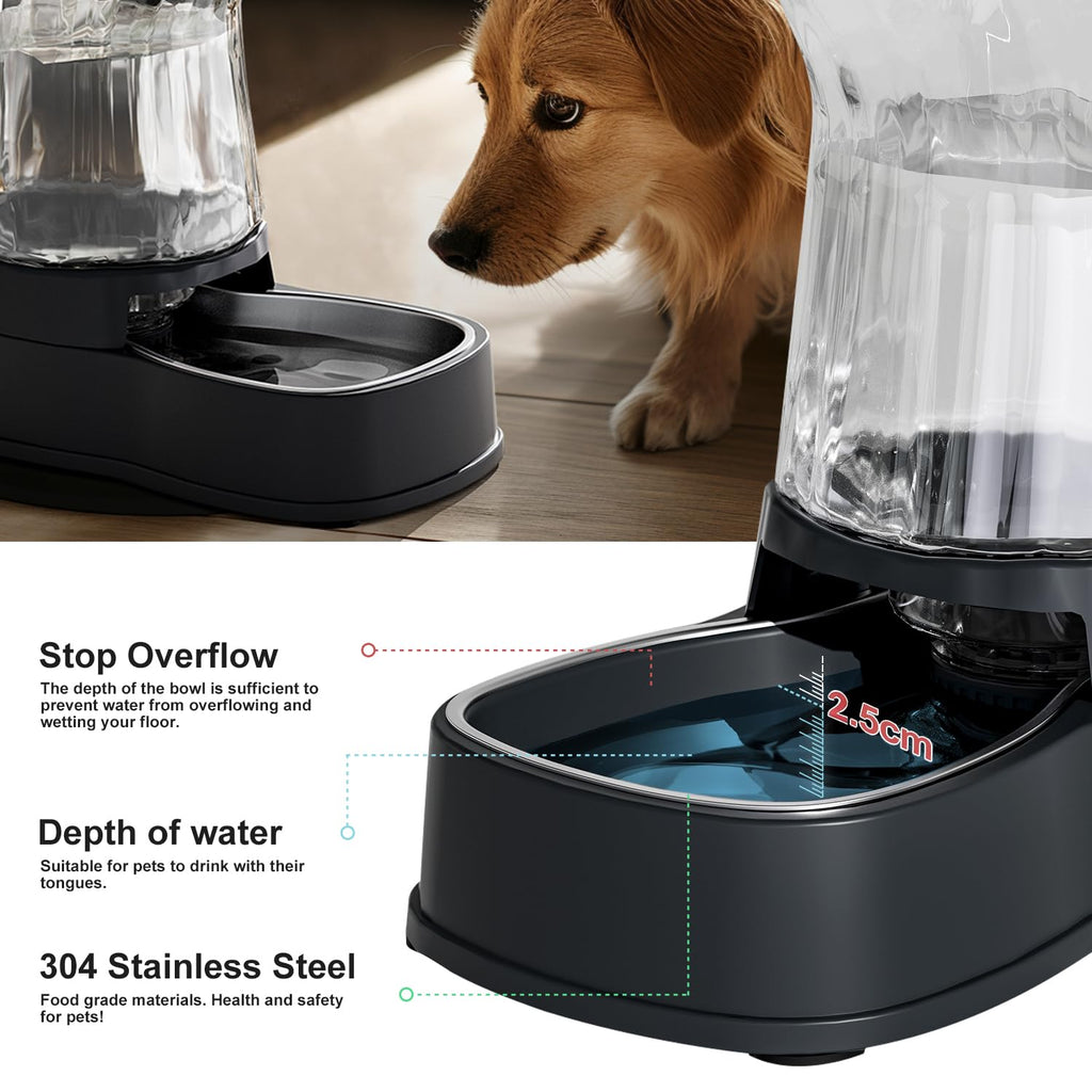 Gardner Pet — Bebedero Automático por Gravedad con Tazón de Acero Inoxidable para Perros y Gatos