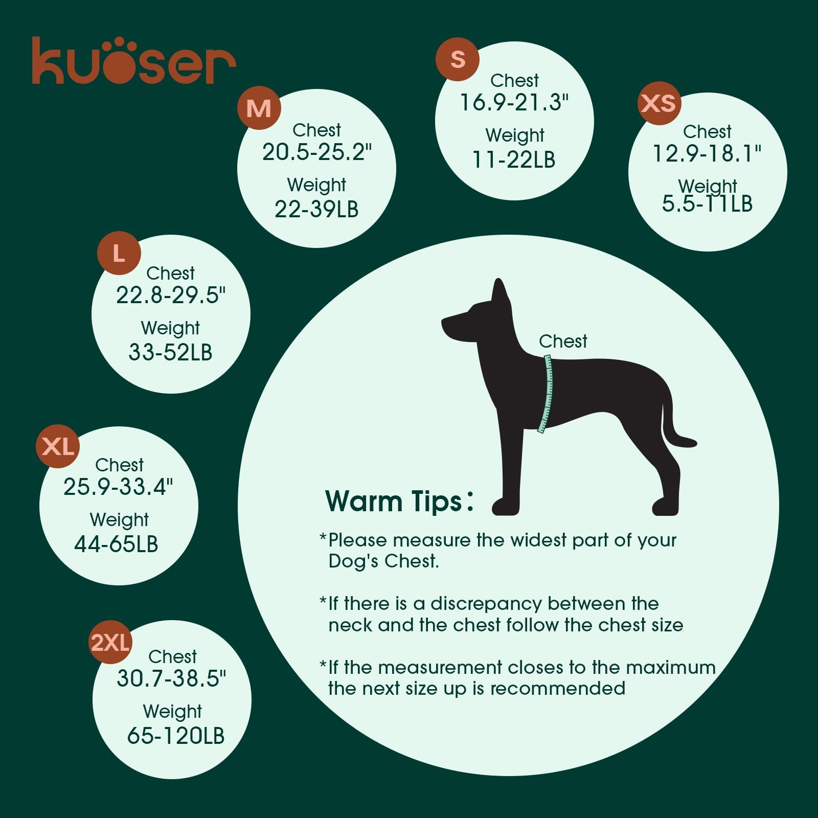 Kuoser — Chaleco Salvavidas Ajustable con Asa de Rescate y Reflectores para Perro