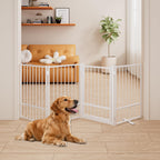 Corralito y Reja Divisoria de Metal para Perros — Puerta Abatible, Plegable y Autoportante para Interiores