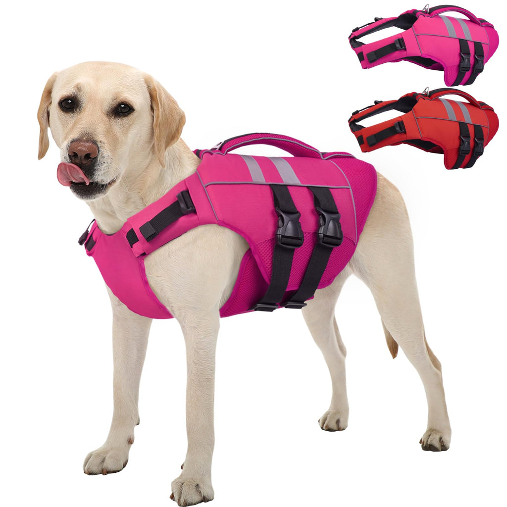 Kuoser — Chaleco Salvavidas Ajustable con Asa de Rescate y Reflectores para Perro