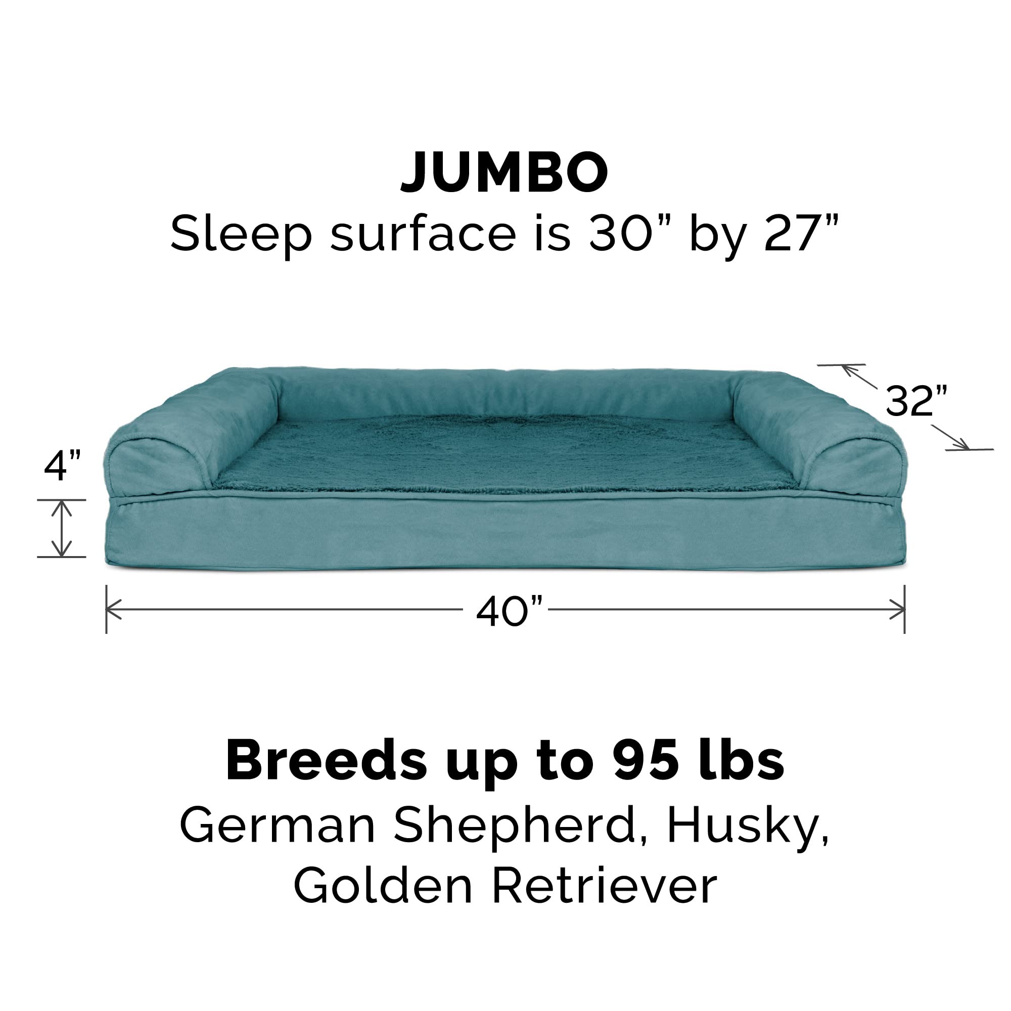 Furhaven Cooling Gel — Cama Ortopédica con Gel Refrescante, Bolsters Removibles y Cubierta Lavable para Perros Grandes