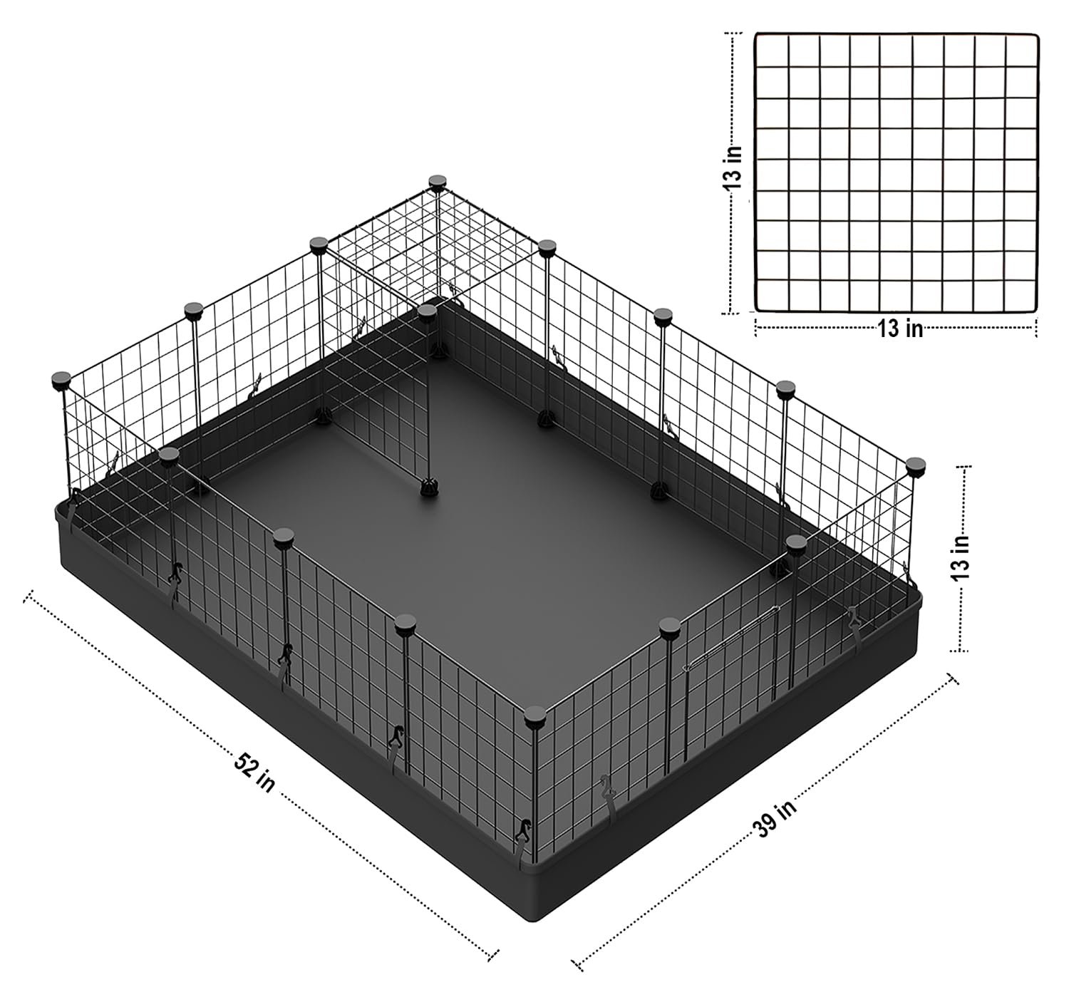 LANGXUN — Corral y Jaula Modular de Metal para Animales Pequeños, Conejos, Cobayos, Cachorros y Gatitos | Uso Interior y Exterior