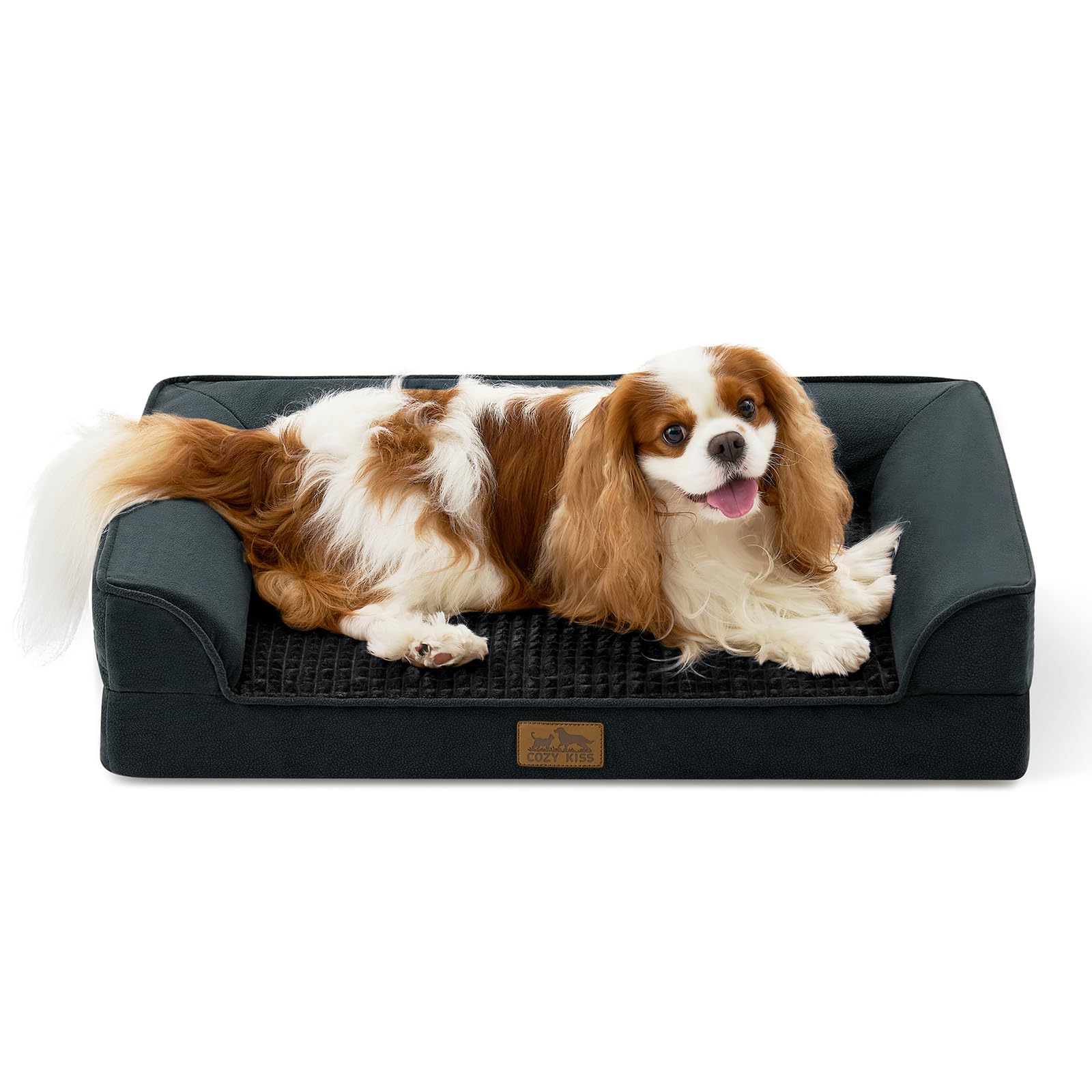 COZY KISS — Cama Ortopédica con Soporte en Espuma tipo Huevo y Bordes Acolchados en U para Perro