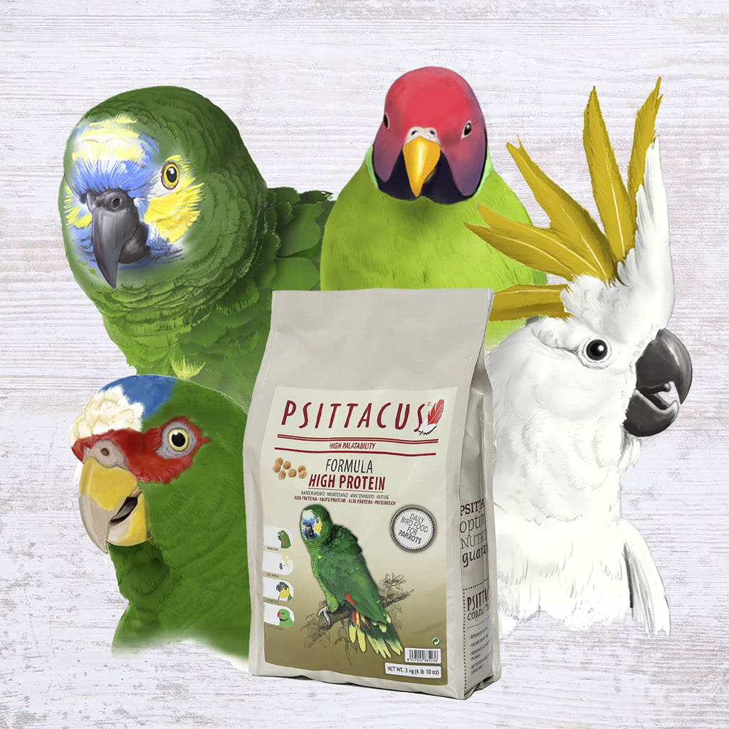 Psittacus High Protein — Dieta Completa en Pellets para Amazonas, Cacatúas y Cotorras de Collar