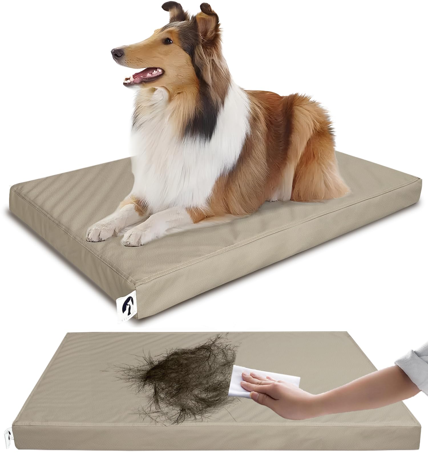Cama Ortopédica de Piel con Memory Foam — Descanso Confortable para Perros Pequeños, Medianos y Grandes