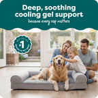 Furhaven Cooling Gel — Cama Ortopédica con Gel Refrescante, Bolsters Removibles y Cubierta Lavable para Perros Grandes