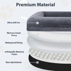 WNPETHOME — Cama Ortopédica Sofá para Perro XL con Cubierta Extraíble Impermeable y Bordes Acolchados