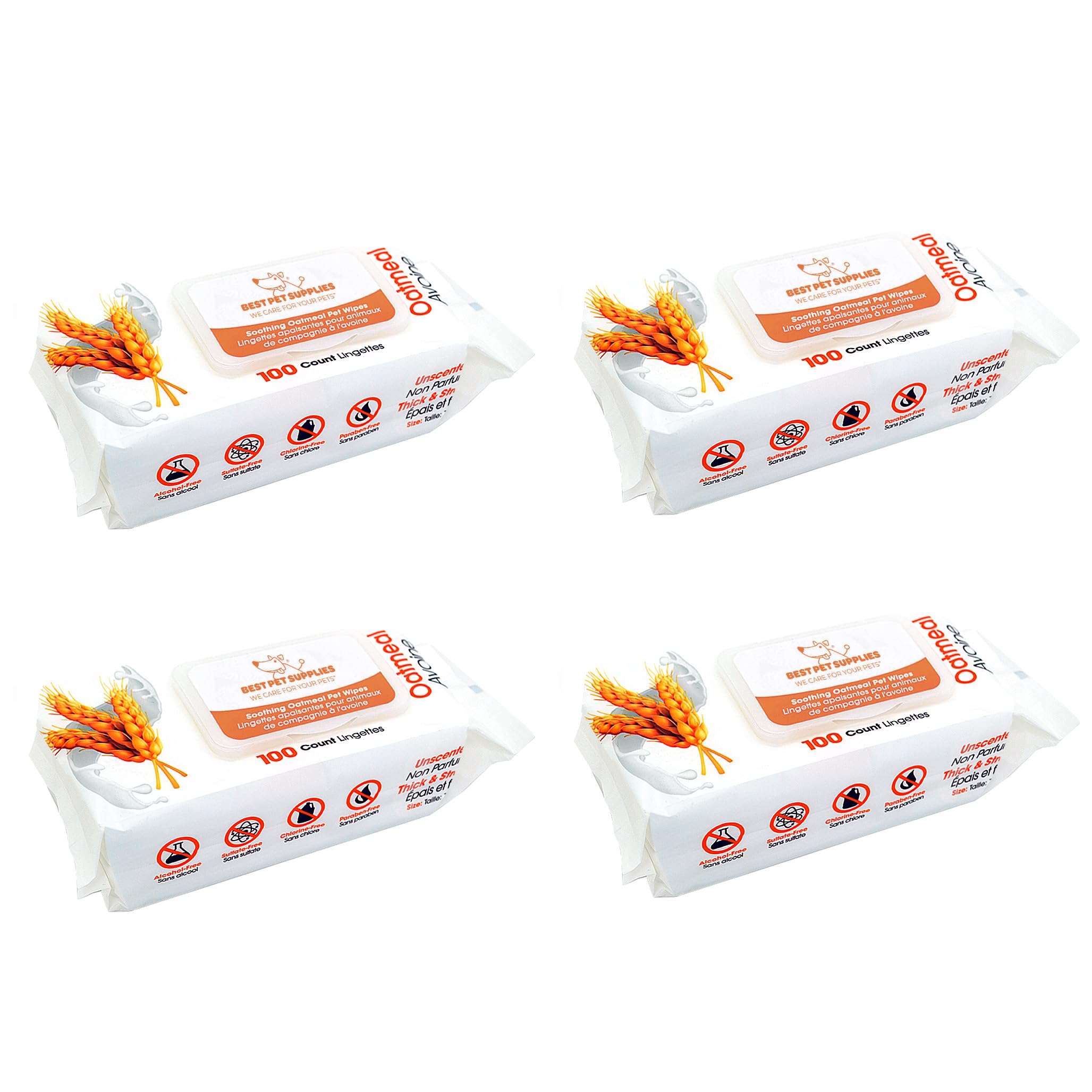 Best Pet Supplies — Toallitas Húmedas de Limpieza para Perros y Gatos, Paquete de 400, Base Vegetal, Desodorizante para Pelaje, Piel Seca, con Picazón o Sensible, Limpian Orejas, Patas, Cuerpo y Cola