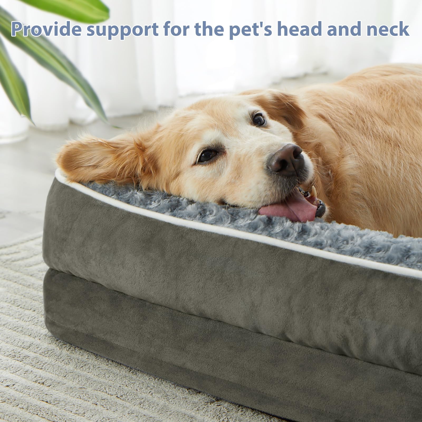 BFPETHOME — Cama Ortopédica Impermeable Estilo Sofá con Cubierta Lavable y Base Antiderrapante para Perros