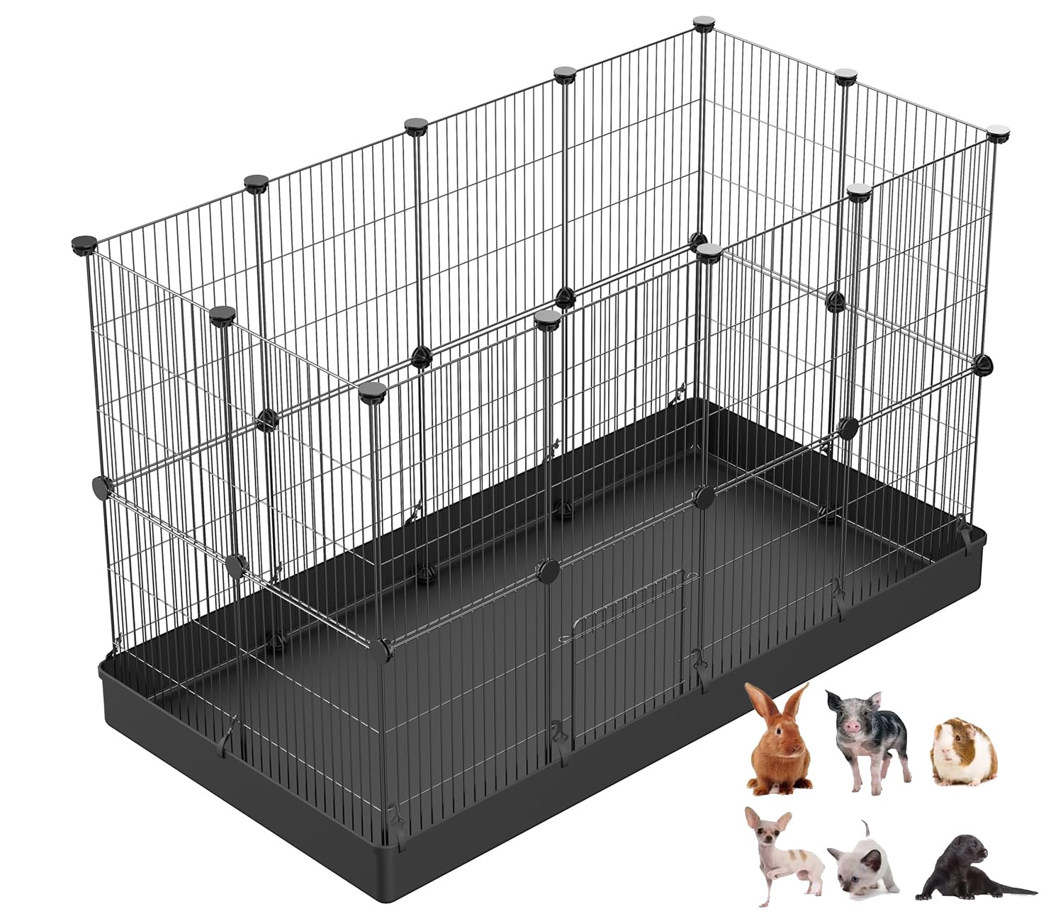 LANGXUN — Corral y Jaula Modular de Metal para Animales Pequeños, Conejos, Cobayos, Cachorros y Gatitos | Uso Interior y Exterior