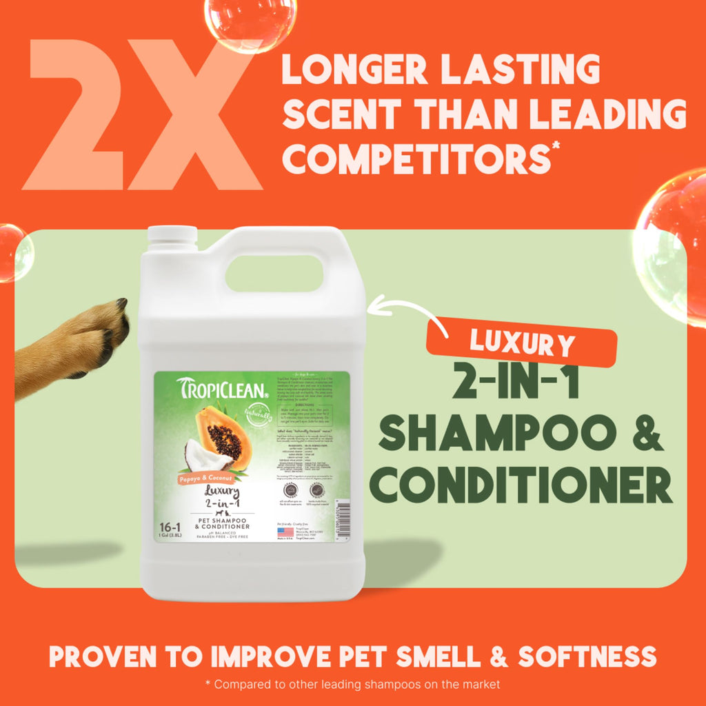 TropiClean Shampoo Galón — Shampoo Natural de Limpieza Profunda para Perros y Gatos
