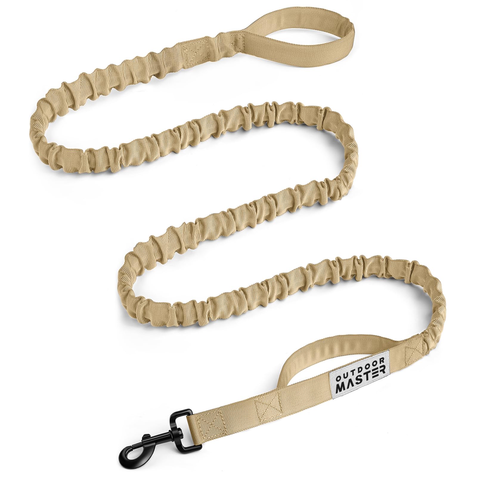 OutdoorMaster Bungee — Correa Elástica con Doble Mango Acolchado y Mosquetón 360° para Perro
