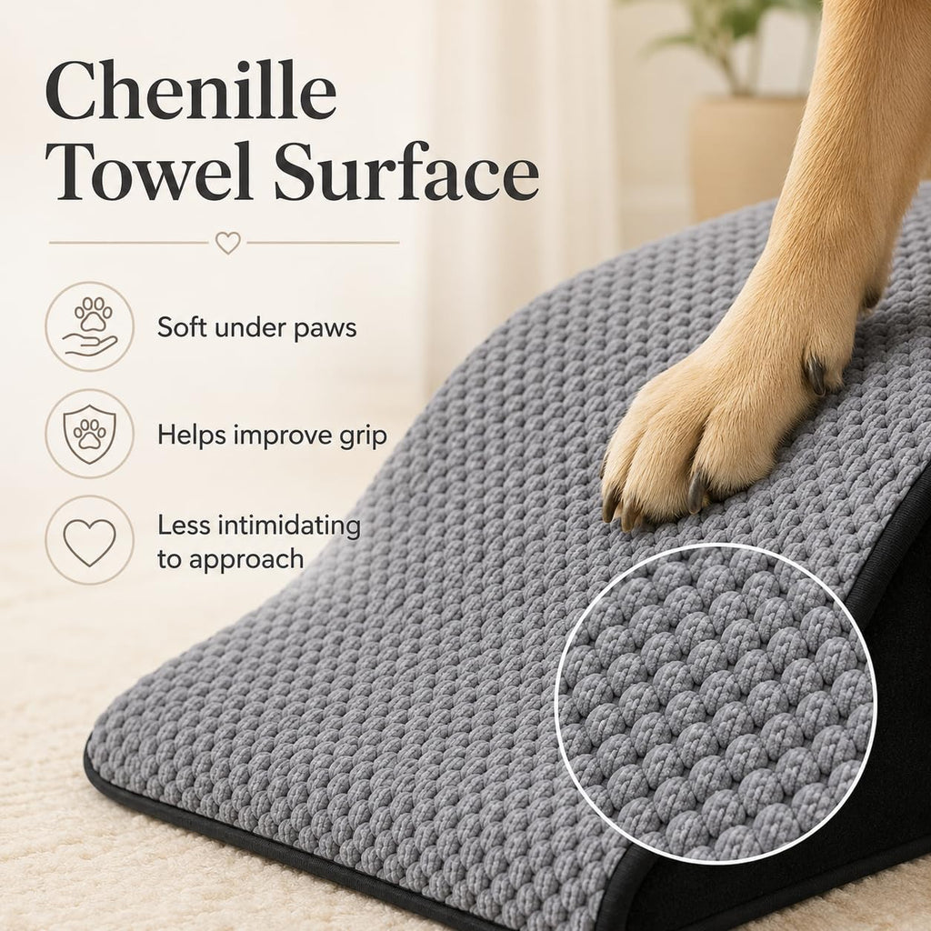 NRYDEPET Rampa para Escaleras de Perros — Paquete de 2, Superficie Suave de Espuma para Perros Pequeños y Seniors Menores de 14 kg, Funda Lavable, Asistencia Interior para Razas de Patas Cortas o Perros Cautelosos
