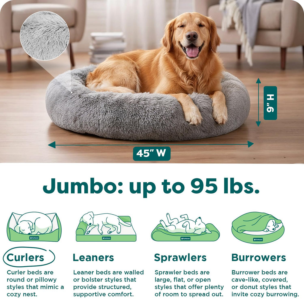 FurHaven Calming Cuddler — Cama Donut Calmante de Peluche para Perros y Gatos