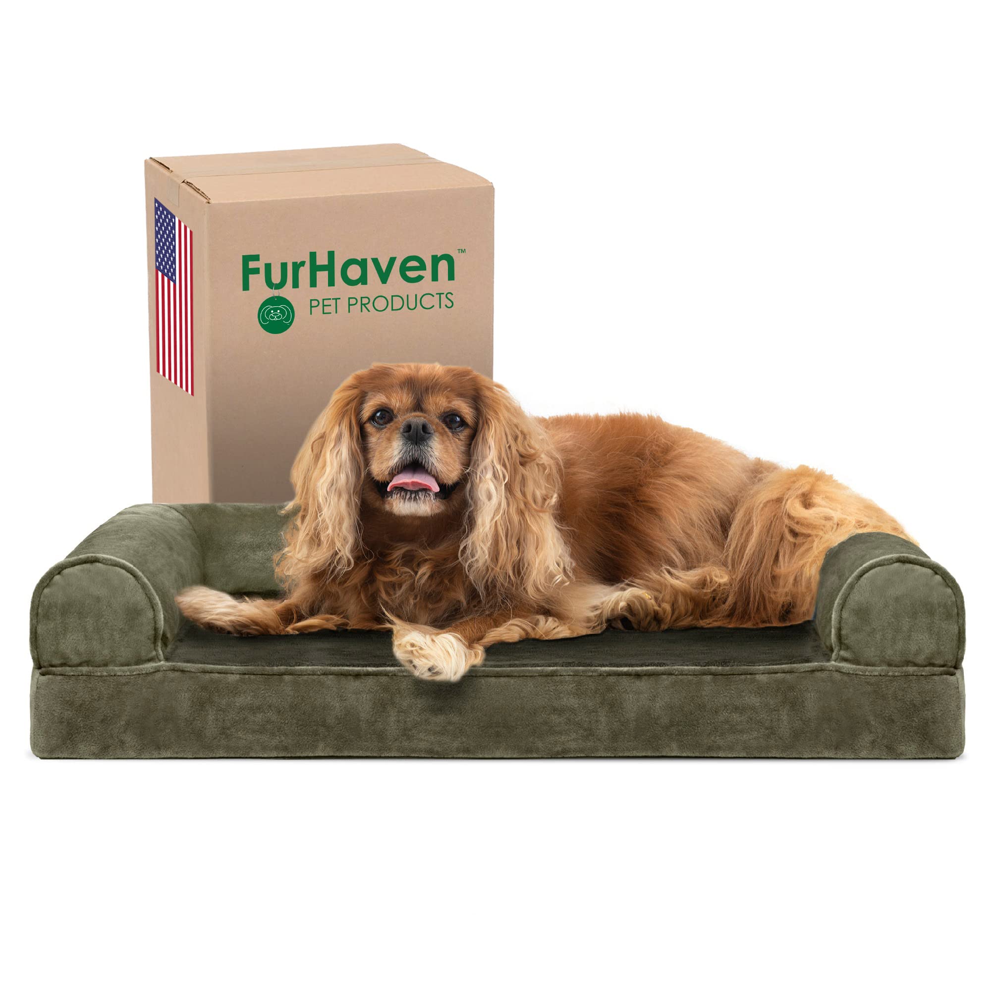 Furhaven Cooling Gel — Cama Ortopédica con Gel Refrescante, Bolsters Removibles y Cubierta Lavable para Perros Grandes