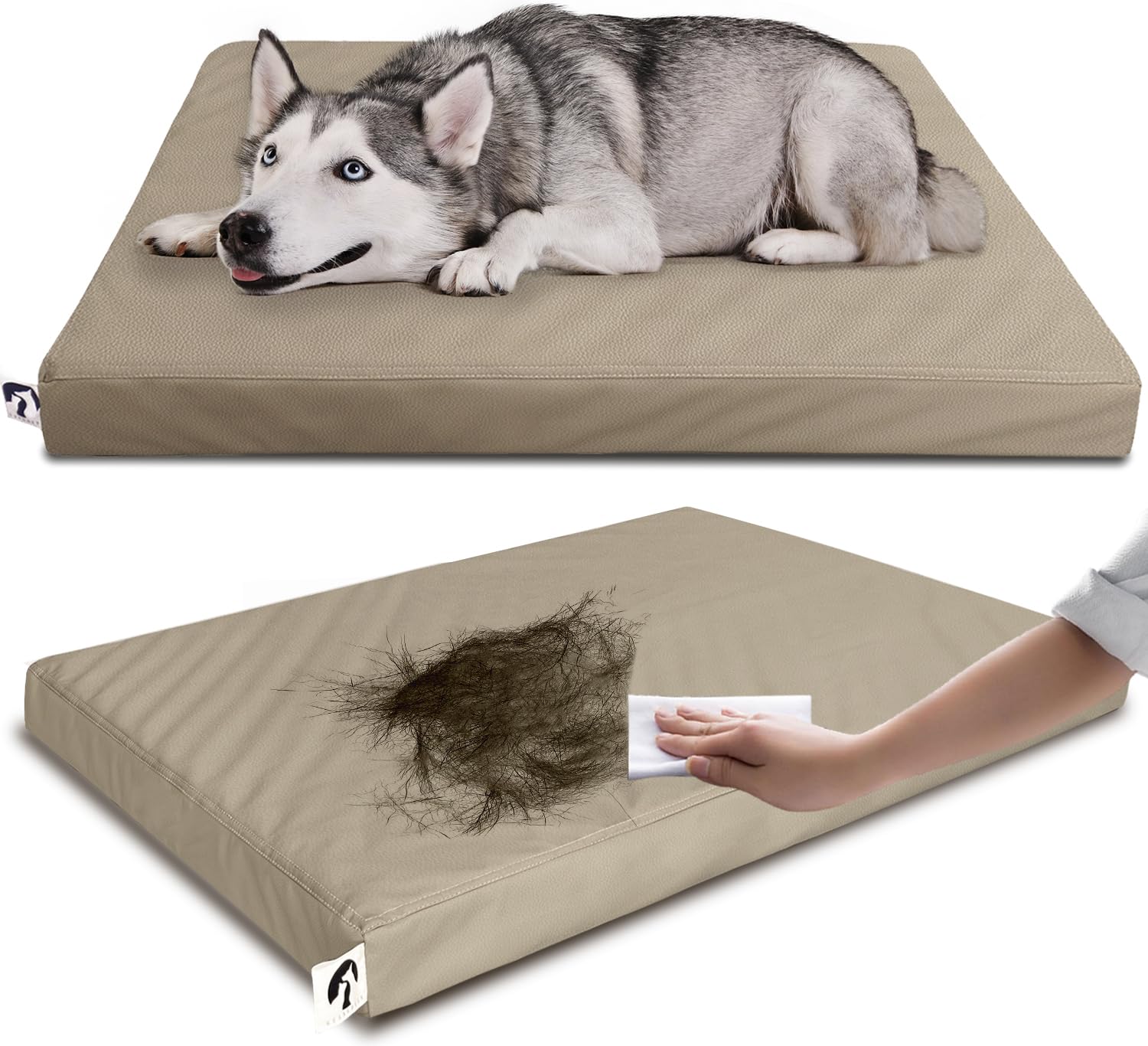 Cama Ortopédica de Piel con Memory Foam — Descanso Confortable para Perros Pequeños, Medianos y Grandes
