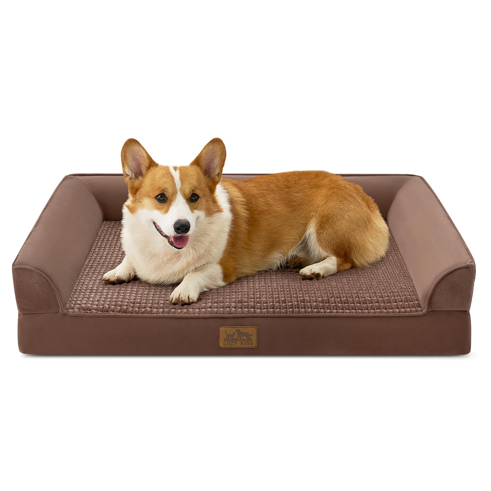 COZY KISS — Cama Ortopédica con Soporte en Espuma tipo Huevo y Bordes Acolchados en U para Perro