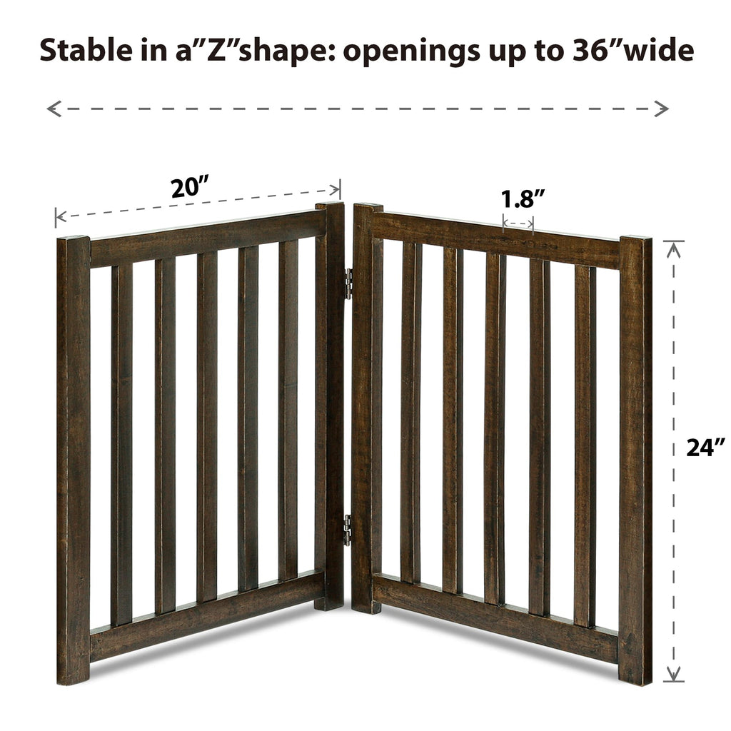 LZRS — Reja de Madera de Roble Plegable Independiente para Mascotas, Puerta de Seguridad Interior para Perros
