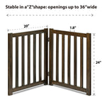 LZRS — Reja de Madera de Roble Plegable Independiente para Mascotas, Puerta de Seguridad Interior para Perros