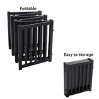 LZRS — Reja de Madera de Roble Plegable Independiente para Mascotas, Puerta de Seguridad Interior para Perros