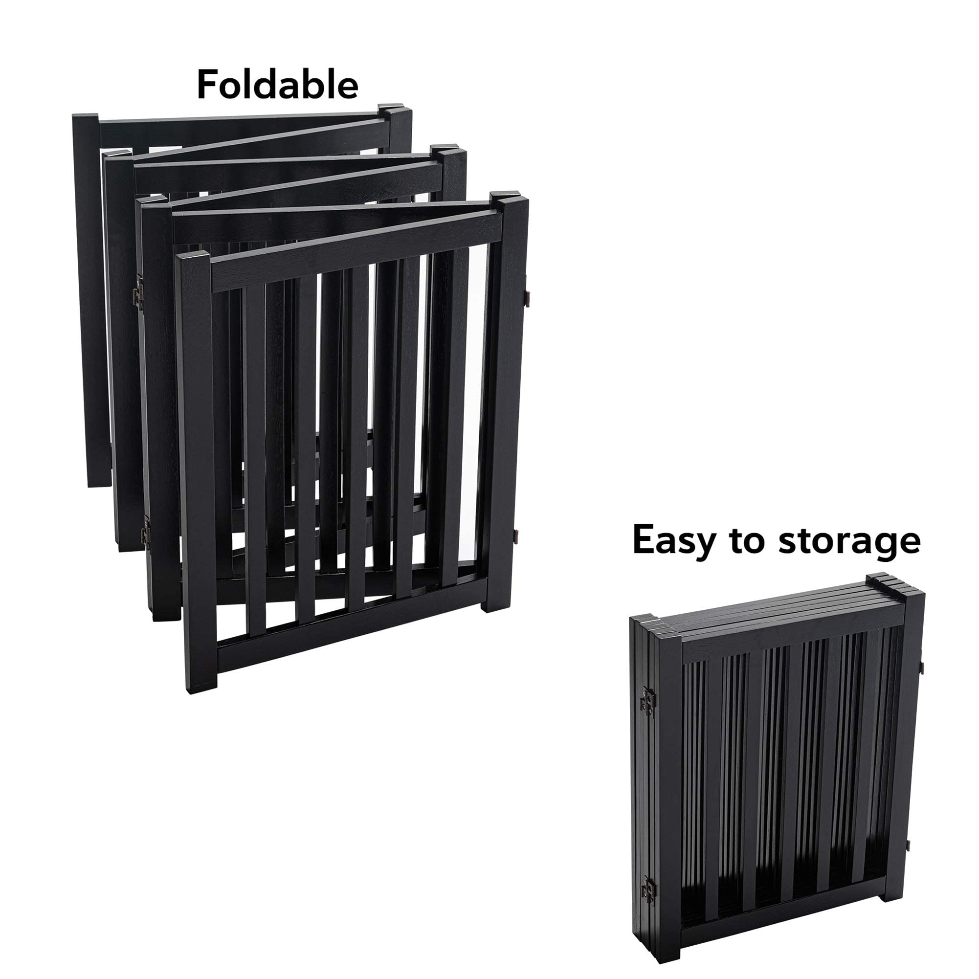 LZRS — Reja de Madera de Roble Plegable Independiente para Mascotas, Puerta de Seguridad Interior para Perros