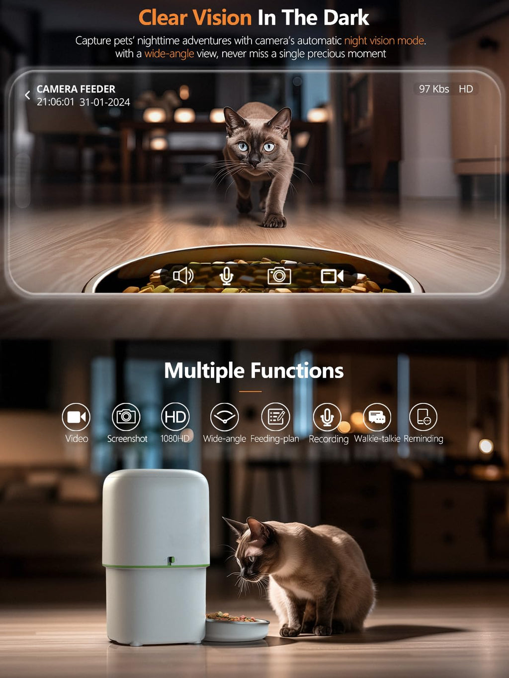 Yuposl — Comedero Automático Programable para Gatos y Perros con Control de Porciones y Batería de 180 Días