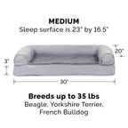 Furhaven Cooling Gel — Cama Ortopédica con Gel Refrescante, Bolsters Removibles y Cubierta Lavable para Perros Grandes