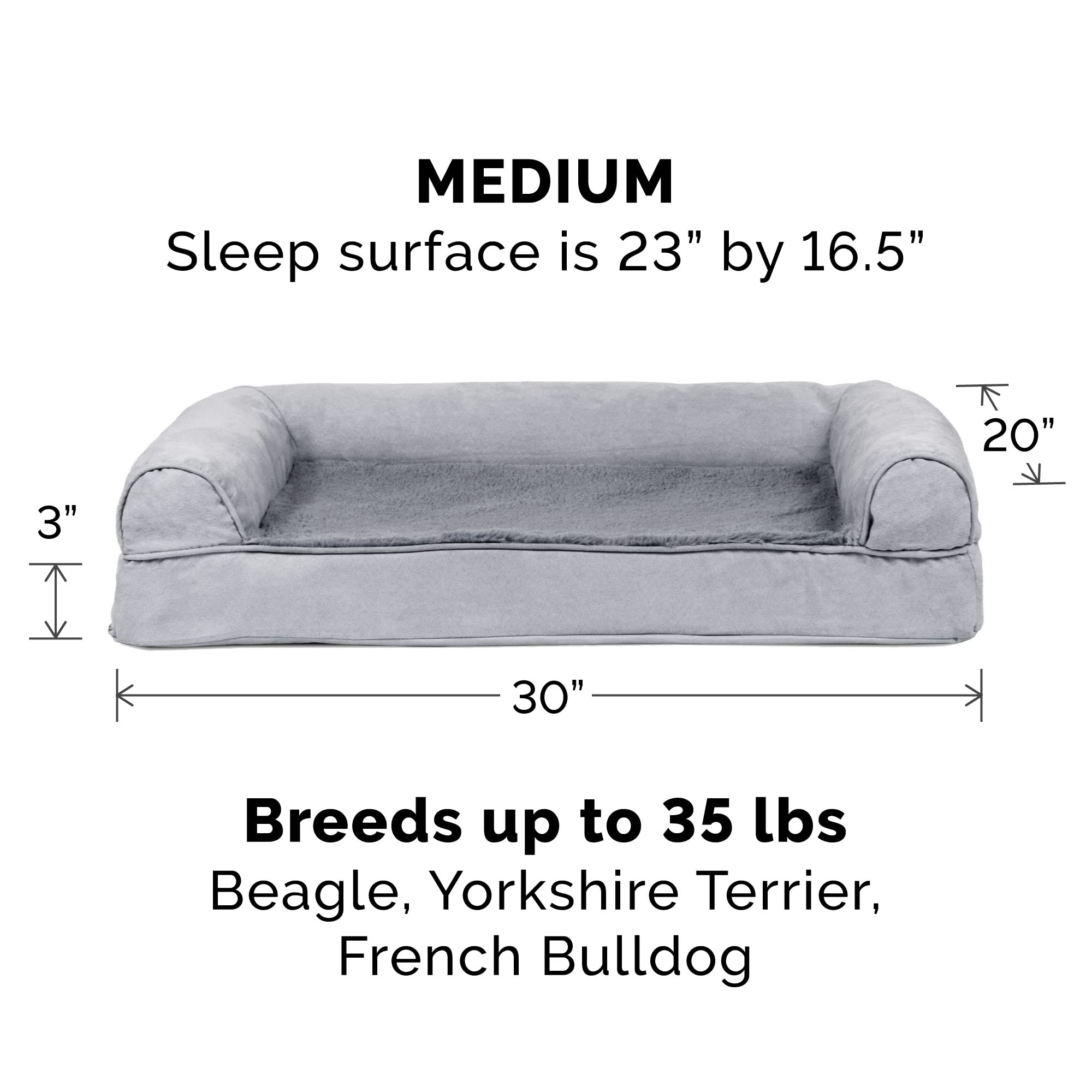 Furhaven Cooling Gel — Cama Ortopédica con Gel Refrescante, Bolsters Removibles y Cubierta Lavable para Perros Grandes