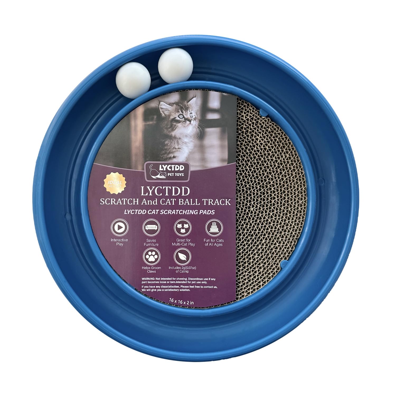 LYCTDD — Rascador Interactivo con Pista de Bolas y Tablero Rascador para Gatos Adultos y Gatitos de Interior