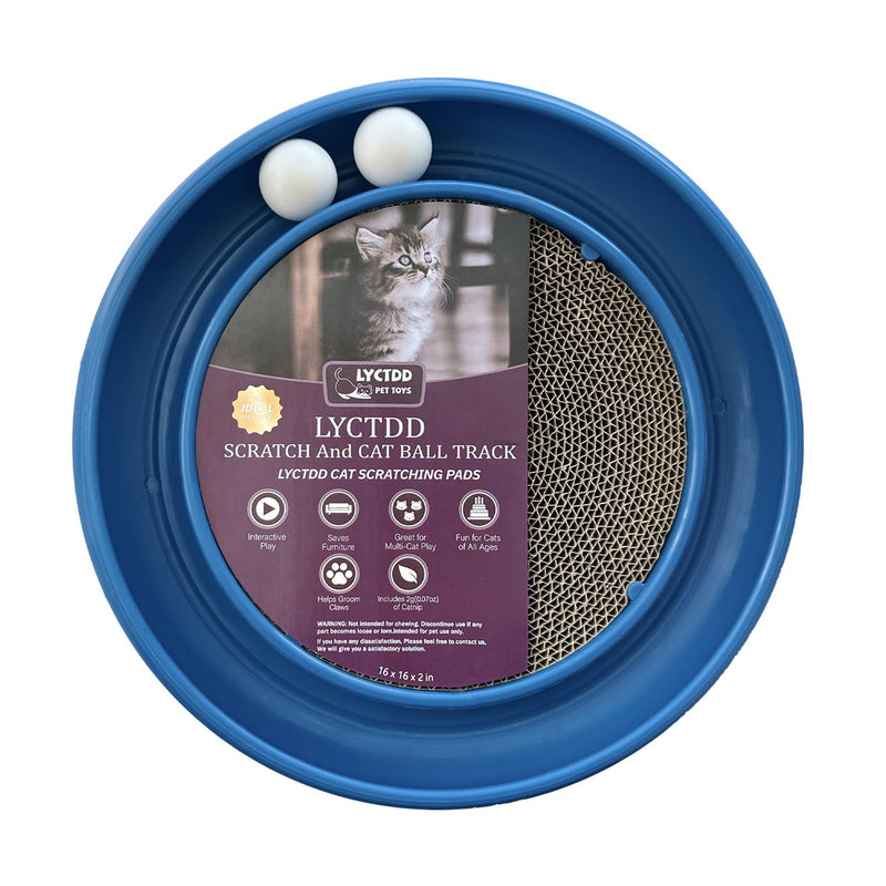 LYCTDD — Rascador Interactivo con Pista de Bolas y Tablero Rascador para Gatos Adultos y Gatitos de Interior