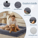 WNPETHOME — Cama Ortopédica Sofá para Perro XL con Cubierta Extraíble Impermeable y Bordes Acolchados