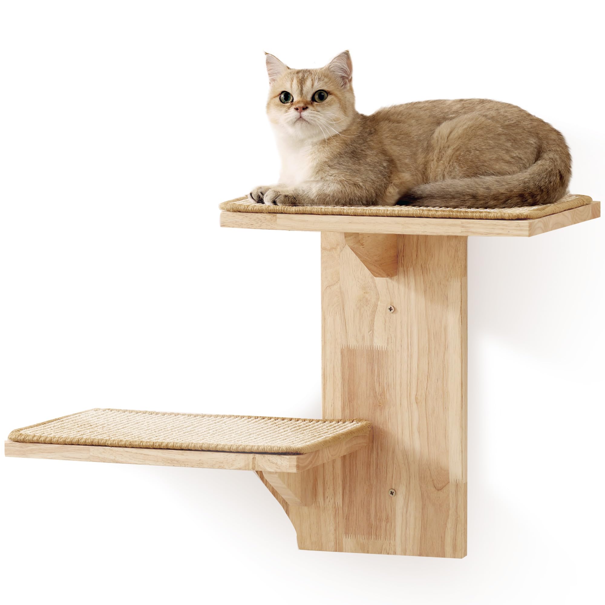 FUKUMARU — Repisas de Pared para Gatos, Plataformas Flotantes de Madera con Forma de Árbol para Trepar, Jugar y Descansar