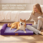 Patas Lague — Cama Ortopédica con Bolster en L y Cubierta Lavable Impermeable para Perro